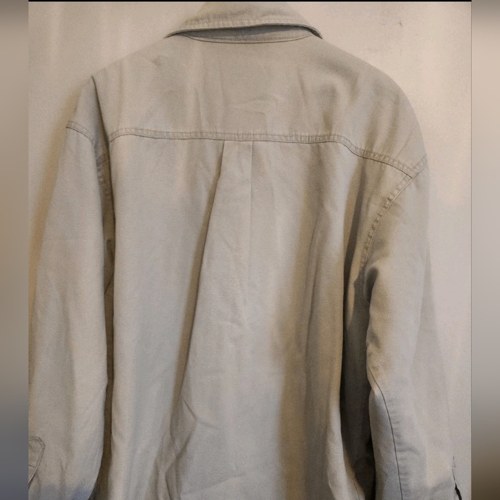 O42 Levi Strauss & CO Men's Cream Button-Up Work Jacket w Brown & Cream Lining - Picture 5 of 10